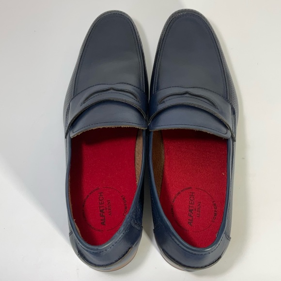 Alfani Mens Alfatech Blaine Leather Slip-On Oxfords Navy Penny Loafers Size 12M - Picture 4 of 16